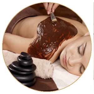 čokoládová masáž s peelingem